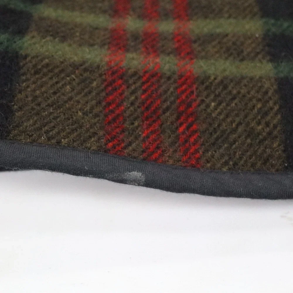 Vintage J. Crew Wool Sherpa Lined Hunting Vest Men's XL Wool Brown Plaid Oarsman - Picture 4 of 6